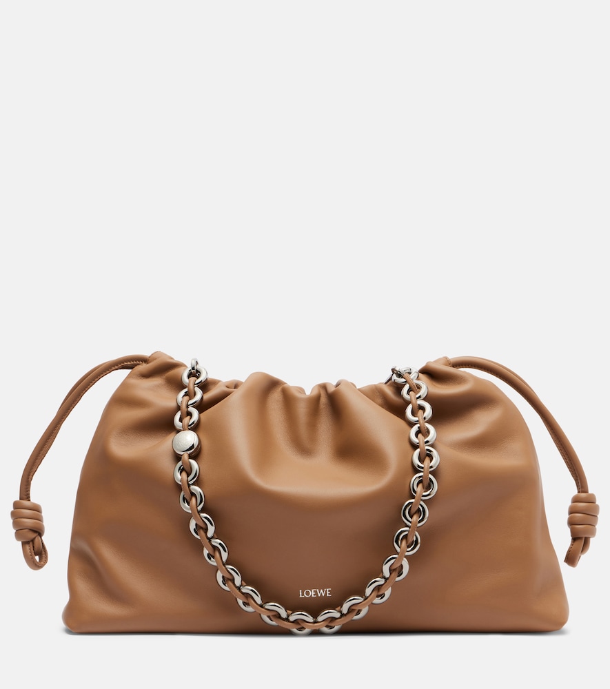 Loewe Clutch Flamenco Large aus Leder, Damen, Eine Größe Braun