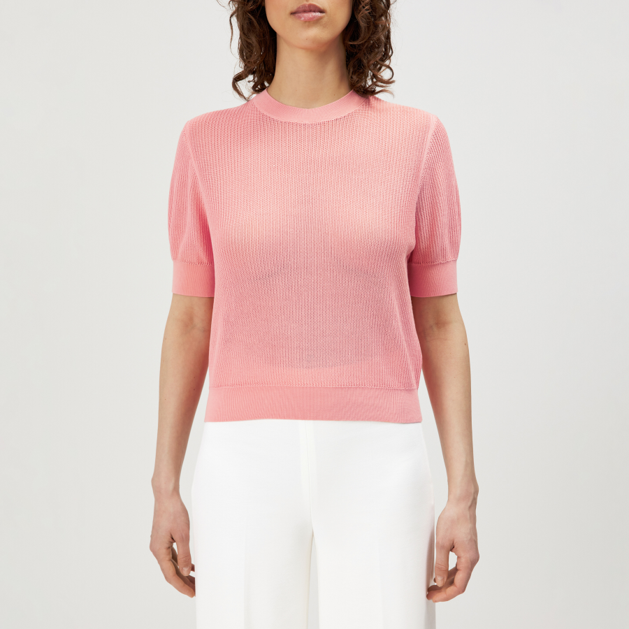 DRYKORN SANIDY Strick T-Shirt in reiner Baumwolle orange S