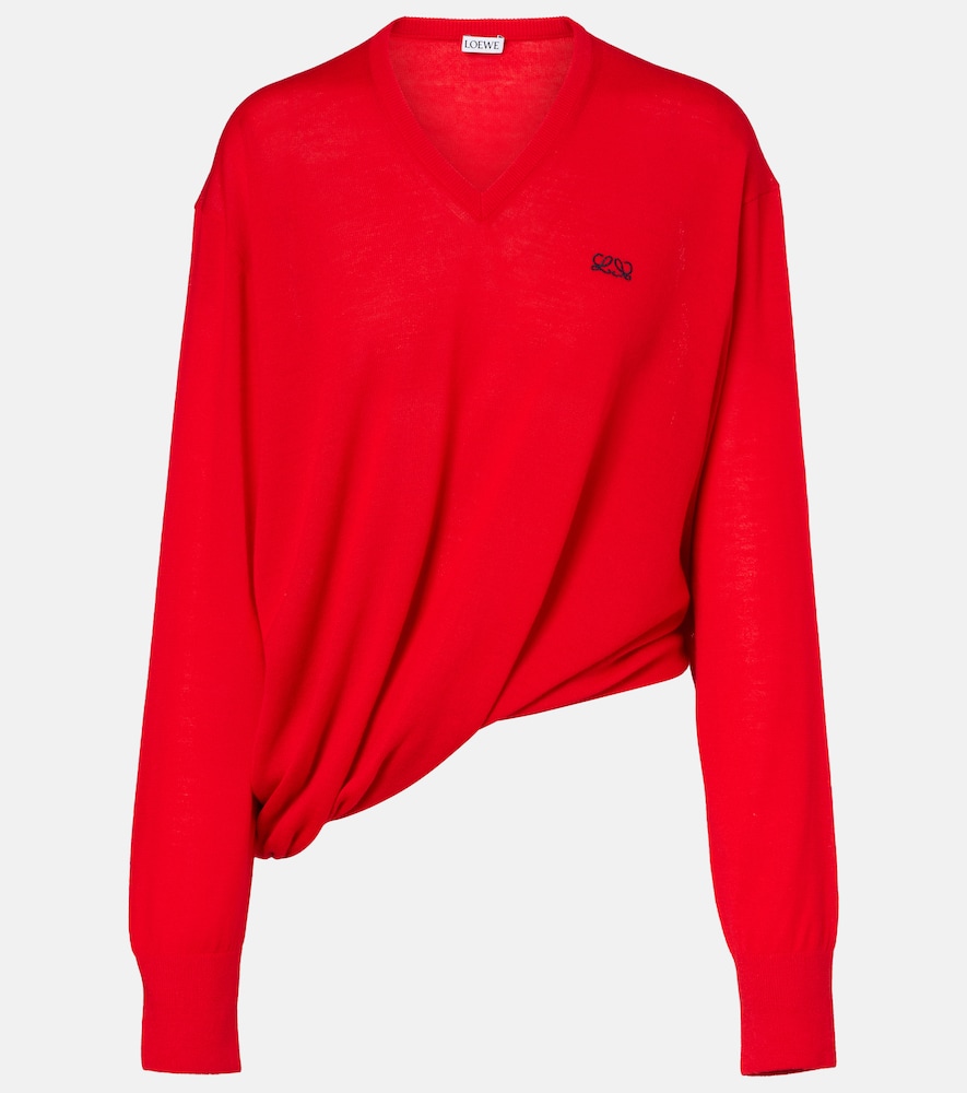 Loewe Pullover Double L aus Wolle, Damen, XS Rot