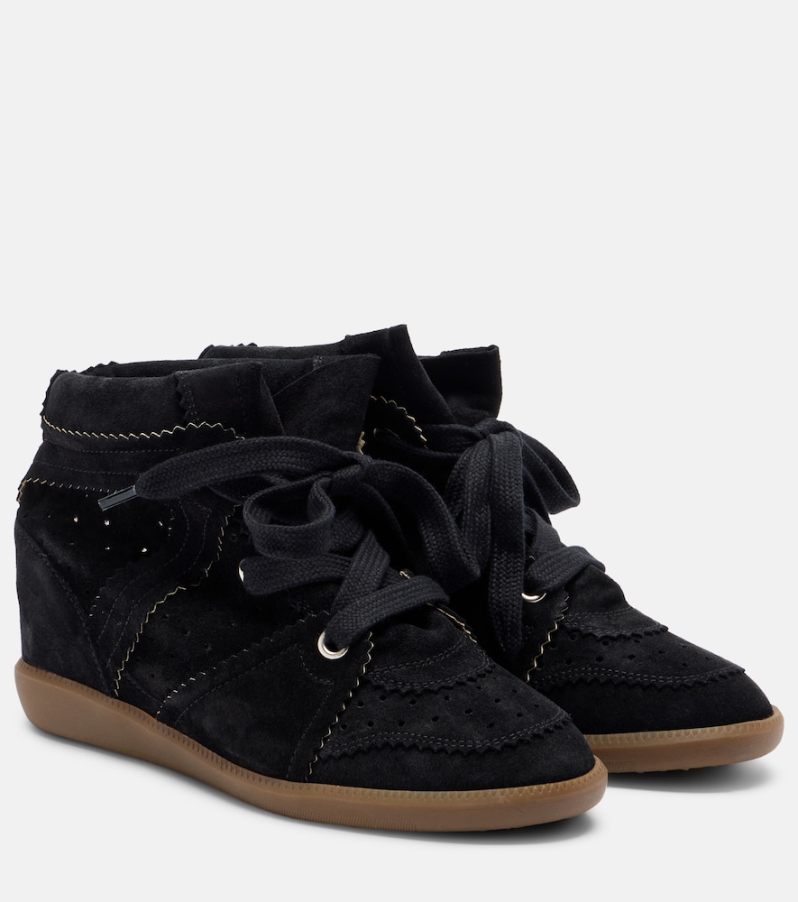 Isabel Marant Sneakers Bobby aus Veloursleder, Damen, EU 35 Schwarz
