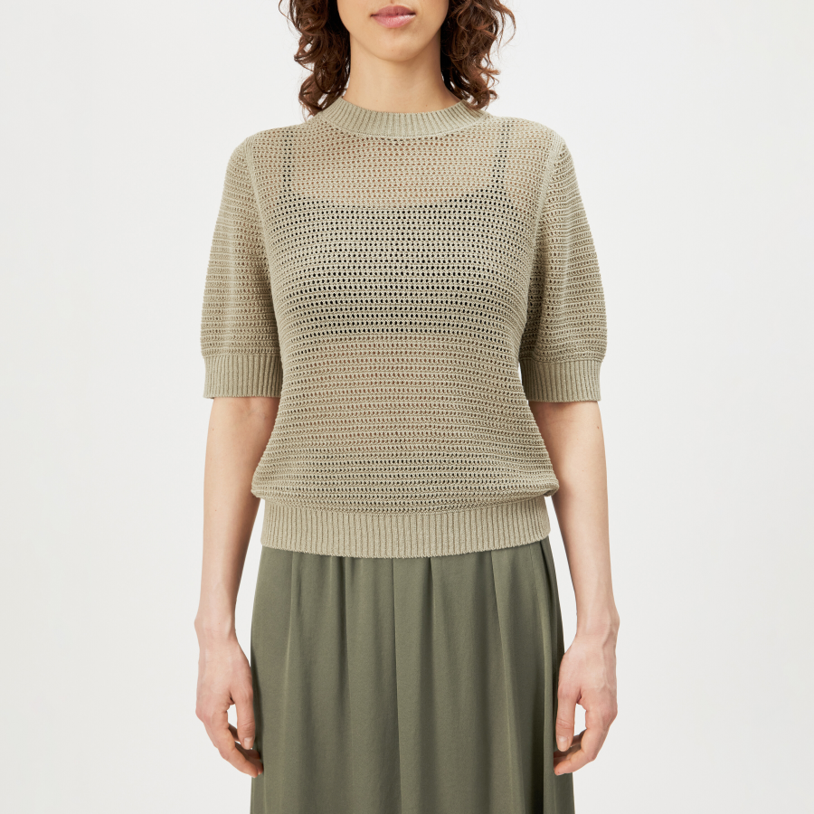 DRYKORN SANIDY Strick T-Shirt in Baumwolle-Mix beige S