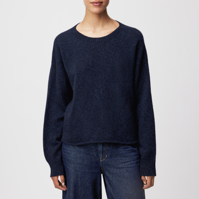 DRYKORN MALESE Verkürzter Pullover in Woll-Baumwollmix blau XS