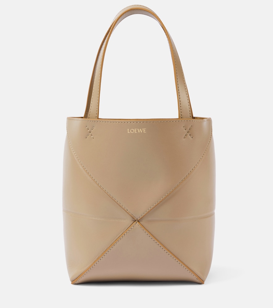 Loewe Tote Bag Puzzle Fold Mini aus Leder, Damen, Eine Größe Beige