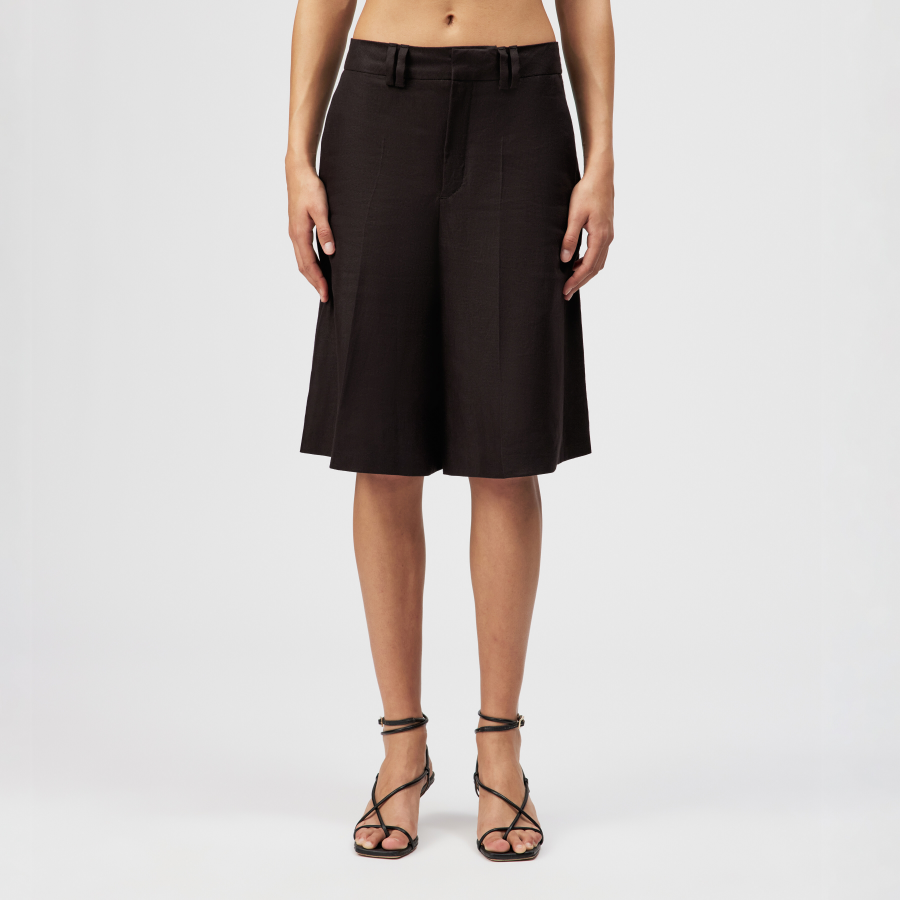 DRYKORN GOVERN Relaxed Fit Bermuda Hose aus Leinen braun 24