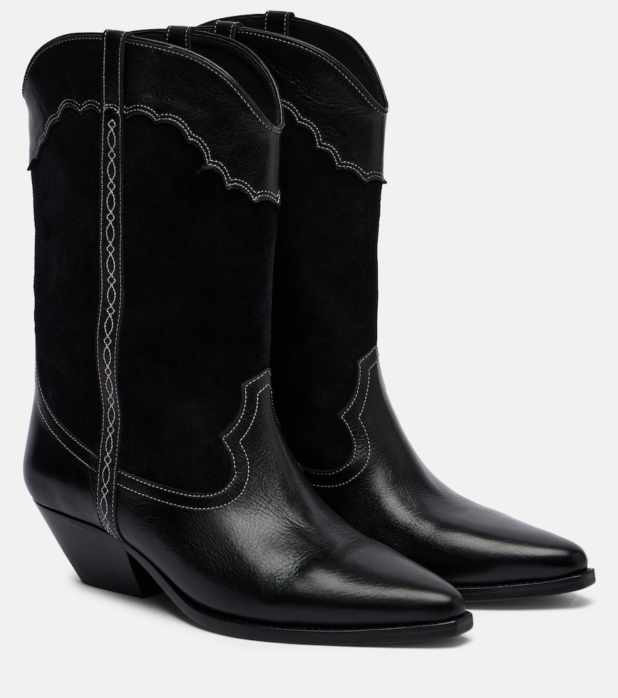 Isabel Marant Westernstiefel Duerte 40 aus Leder und Veloursleder, Damen, EU 35 Schwarz