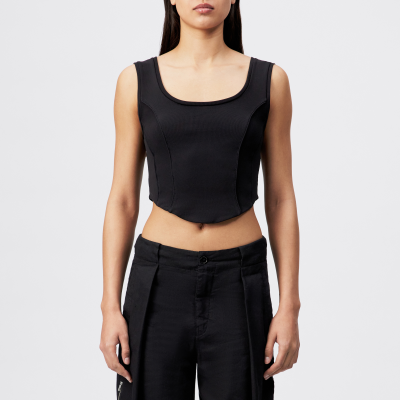 DRYKORN AGAPA Cropped Top mit Corsagendetails aus Jersey schwarz XS
