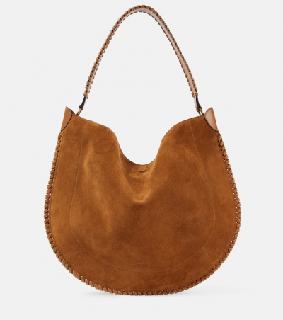Isabel Marant Schultertasche Oskan aus Veloursleder, Damen, Eine Größe Braun
