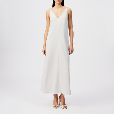 DRYKORN KAIREN V-Neck Slipdress in luxuriösem Satin off_weiß 1