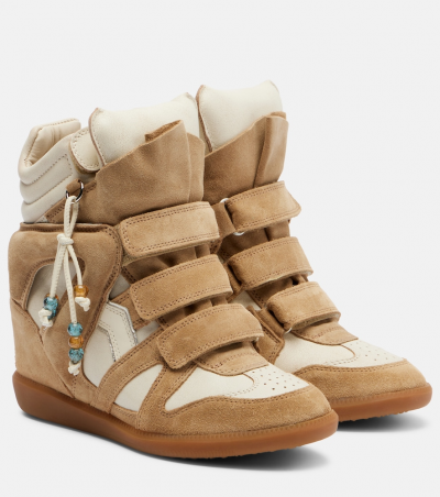 Isabel Marant High-Top Sneakers Bekett aus Veloursleder, Damen, EU 35 Beige