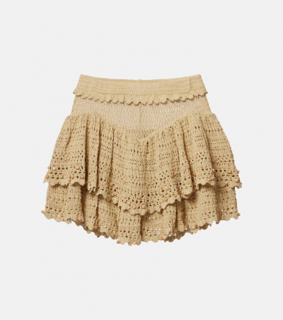 Isabel Marant Verzierte Shorts Olzea aus Häkelstrick, Damen, DE 34 Beige