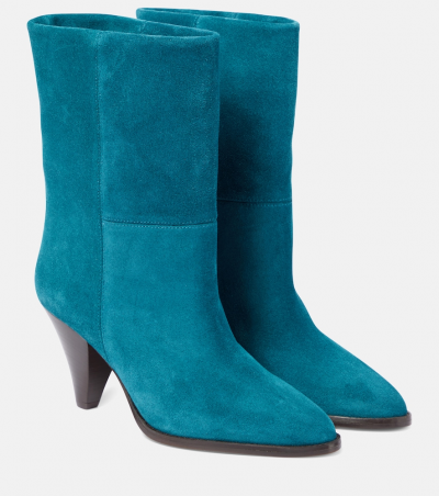 Isabel Marant Ankle Boots Rouxa aus Veloursleder, Damen, EU 35 Blau