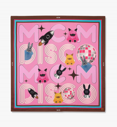 MCM Disco-Schal aus Bio-Seide mit MCM-Charakteren Damen SOFT PINK