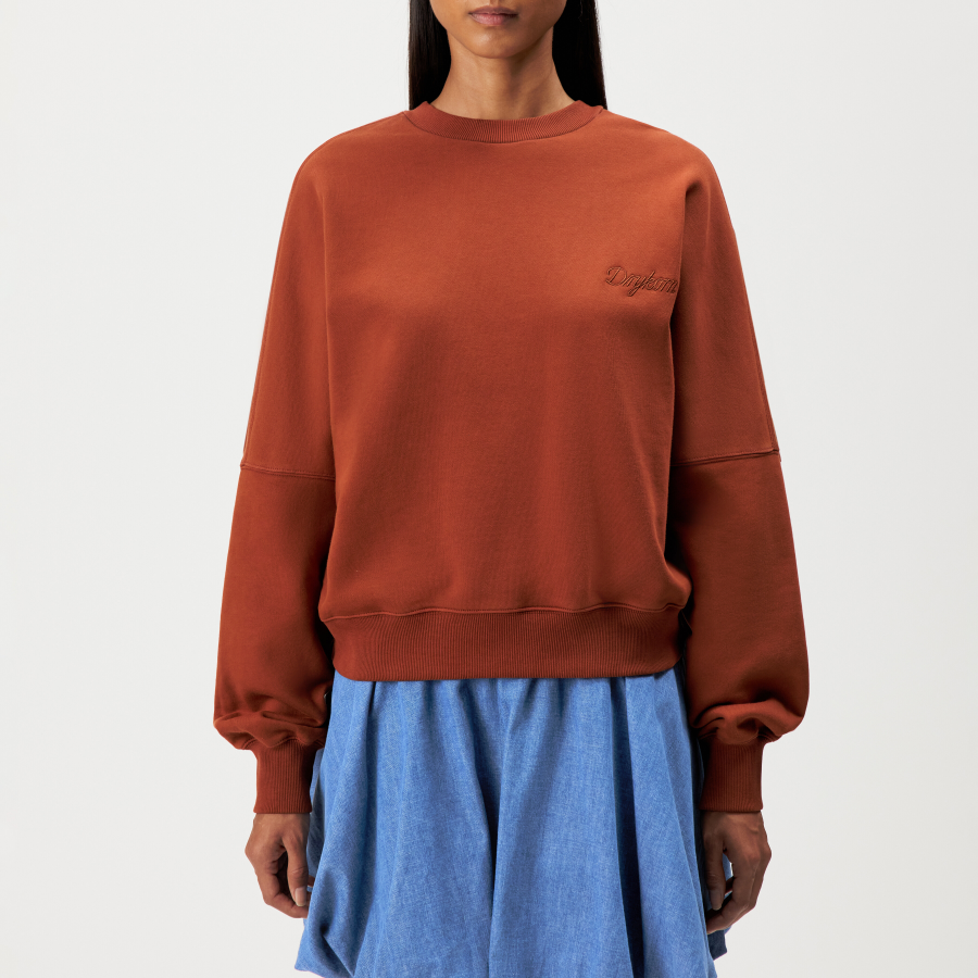 DRYKORN ASTERA-P5 Oversized Sweatshirt mit Logostickerei in Baumwolle rot XS