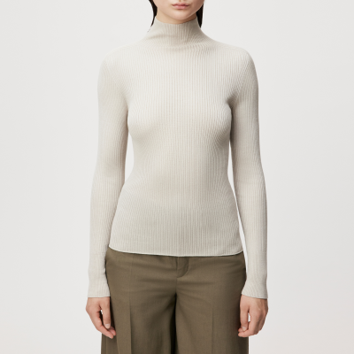 DRYKORN INARI Rollkragenpullover in fließendem Wollmix beige S
