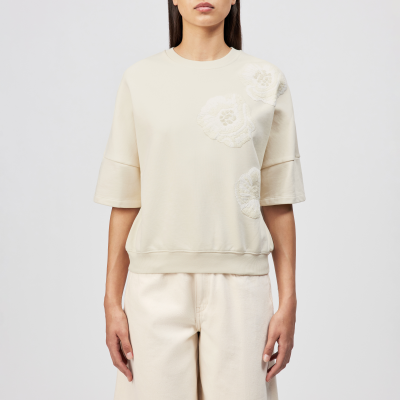 DRYKORN MINDULI-P1 Lässiges Sweatshirt in Baumwolle mit Handstickerei off_weiß XS