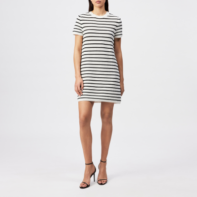 DRYKORN AIULA Gestreiftes T-Shirt Kleid in Strick off_weiß XS