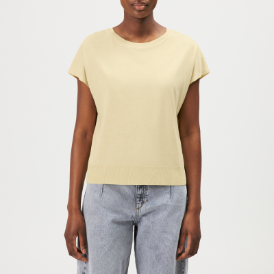 DRYKORN VANOPE T-Shirt in Lyocell-Baumwoll-Mix in Feinstrickoptik gelb S
