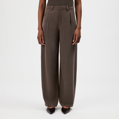 DRYKORN CRAWL Bundfaltenhose in fließendem Twill braun 27x34