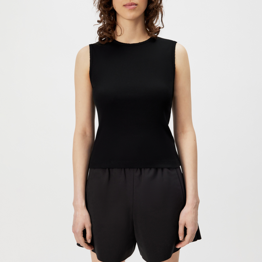 DRYKORN FARIDA Slim Fit Top in reiner Baumwolle und Stickerei Details schwarz S