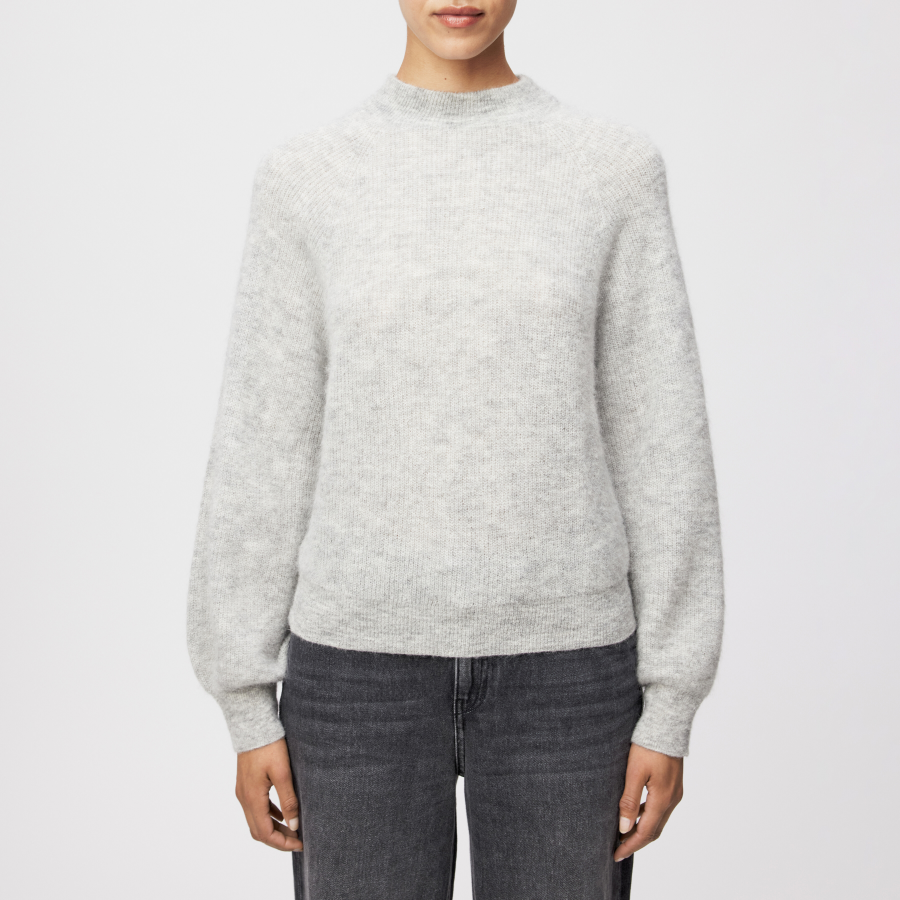 DRYKORN LARELYA Pullover mit Ballonärmeln in luxuriösem Suri Alpaka-Mix grau XS