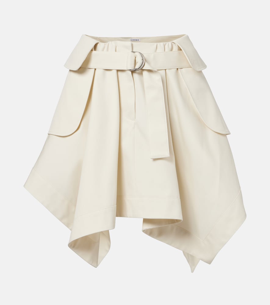 Loewe Minirock aus Gabardine, Damen, XS Weiß