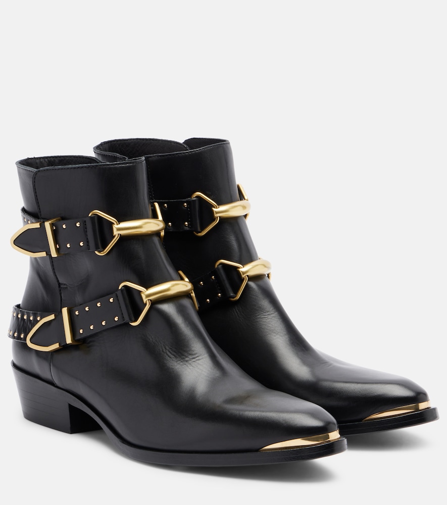 Isabel Marant Verzierte Ankle Boots Zalya aus Leder, Damen, EU 35 Schwarz