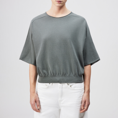 DRYKORN DILARY Lässiges Strick-T-Shirt in Baumwoll-Crêpe grün XS