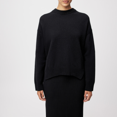 DRYKORN LIZIELA Rundhalspullover in reiner Schurwolle schwarz XS