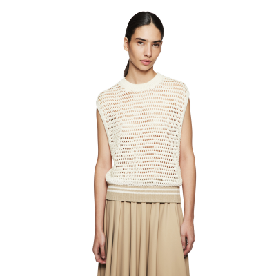 DRYKORN OFELY Stricktop in Häckelstruktur beige XS