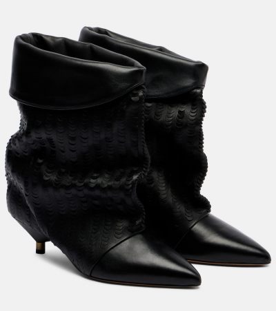 Isabel Marant Ankle Boots Edrika 45 aus Leder, Damen, EU 35 Schwarz