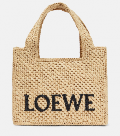 Loewe Paula's Ibiza Tote Bag Mini aus Raffiabast, Damen, Eine Größe Beige