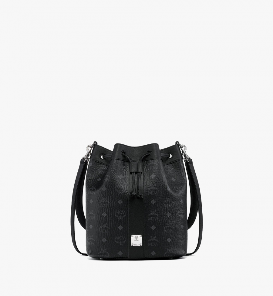 MCM Dessau Kordelzugtasche in Visetos Damen Schwarz