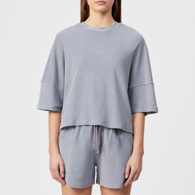 DRYKORN KUSIA-P4 Lässiges T-Shirt in Baumwoll-Frottee blau XS