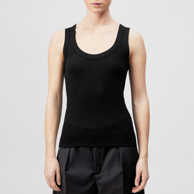 DRYKORN TAVIRA Geripptes Trägertop aus Jersey schwarz XS