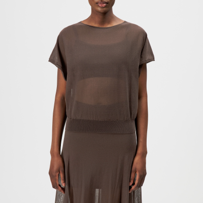 DRYKORN GERLOTTA Oversized T-Shirt mit U-Boot Ausschnitt braun M