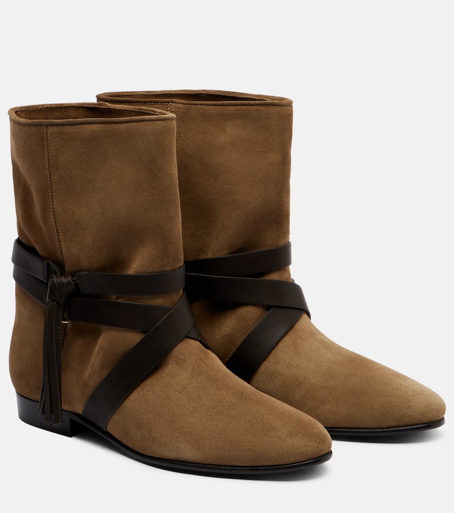 Isabel Marant Ankle Boots Rejen aus Veloursleder, Damen, EU 35 Grün