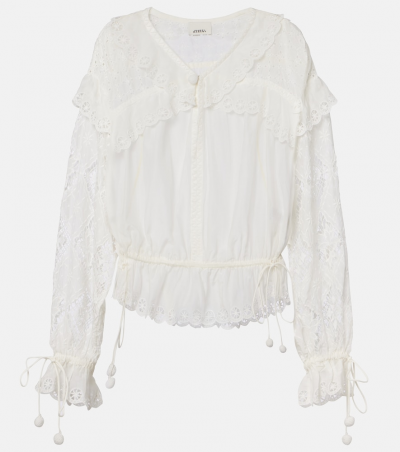 Isabel Marant Bluse Nowana aus Baumwolle und Seide, Damen, DE 32 Weiß