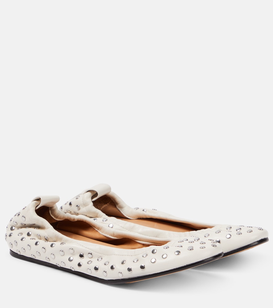Isabel Marant Ballerinas Belna aus Leder, Damen, EU 35 Weiß
