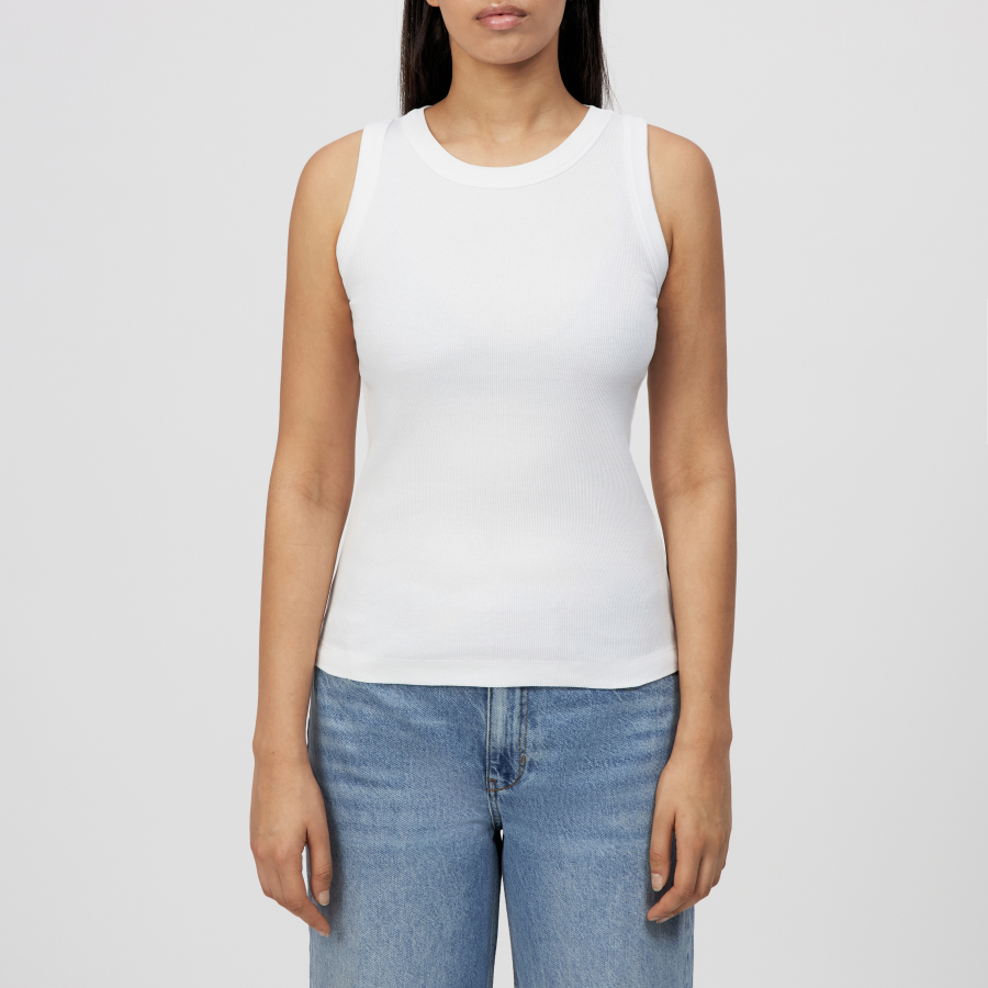 DRYKORN OLINA Tanktop mit Rundhals in reiner Baumwolle weiß XS