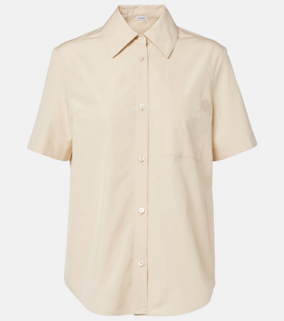 Loewe Paula's Ibiza Hemd aus Baumwollpopeline, Damen, XXS Beige