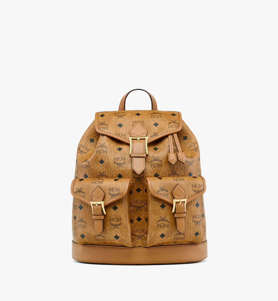 MCM Aren Rucksack mit Kordelzug in Visetos Damen COGNAC