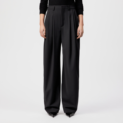 DRYKORN ELICIT Weite Bundfaltenhose in Woll-Mix schwarz 24x32