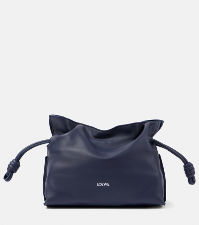Loewe Clutch Flamenco Mini aus Leder, Damen, Eine Größe Blau
