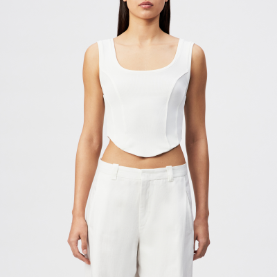 DRYKORN AGAPA Cropped Top mit Corsagendetails aus Jersey off_weiß XS