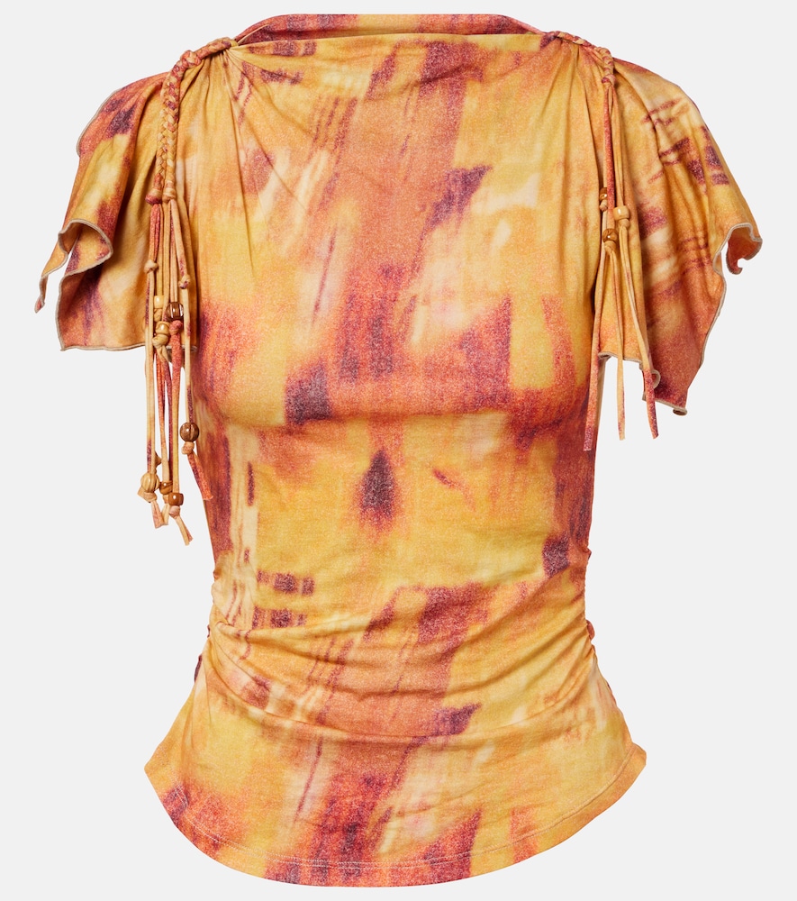 Isabel Marant Verziertes Top Jazia aus Baumwoll-Jersey, Damen, XS Multicolor