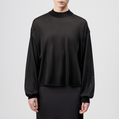 DRYKORN RANYA Oversized Rollkragenpullover in reinem Acetat schwarz XS