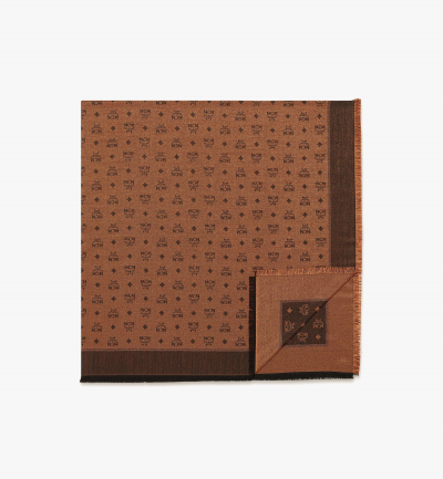 MCM Schal aus Woll-Seiden-Jacquard mit Monogramm Damen MARS GOLD