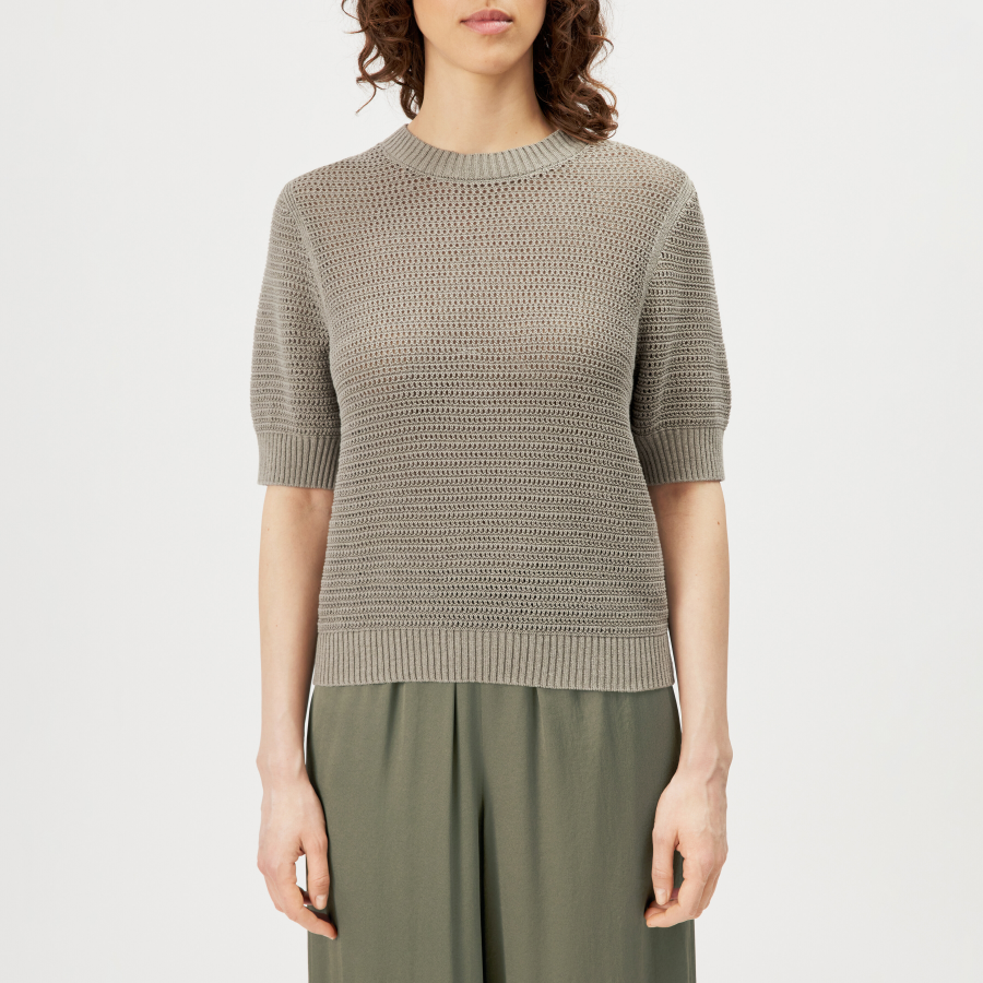 DRYKORN SANIDY Strick T-Shirt in Baumwolle-Mix grün S