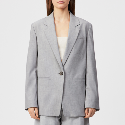 DRYKORN MOWTIE Lässiger Einreiher-Blazer mit Melange-Garn grau 1