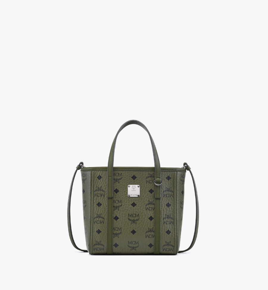 MCM Toni Shopper mit Reissverschluss oben in Visetos Damen KHAKI MOSS